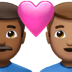 👨🏾‍❤️‍👨🏽 couple with heart: man, man, medium-dark skin tone, medium skin tone display on Apple